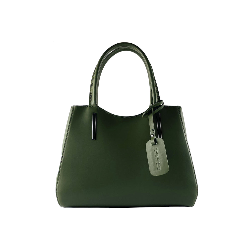 RB1004E | Borsa a Mano in Vera Pelle Made in Italy con Tracollina removibile