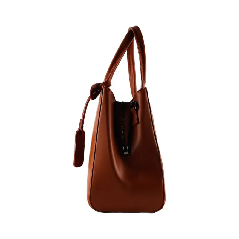 RB1004AM | Borsa a Mano in Vera Pelle Made in Italy con Tracollina removibile e attacchi con moschettoni in metallo Canna di Fucile - Colore Paprica-3