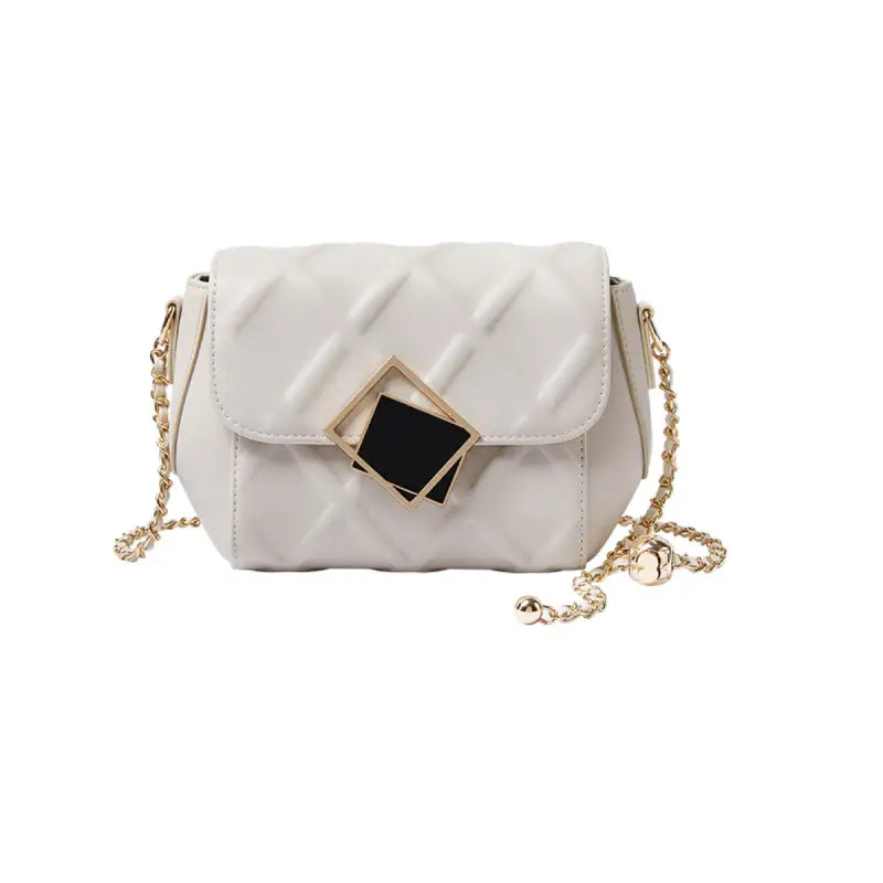 Geometric Lock Quilted Shoulder Bag-5