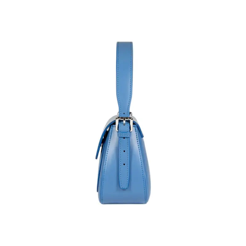 RB1030CP | Borsa Donna a Spalla EMMA con pattina in Vera Pelle Made in Italy. Accessori in metallo Argento Lucido - Colore Glicine - Dimensioni: cm 24 x 18 x 9 + 14,5 (Luce manico)-3