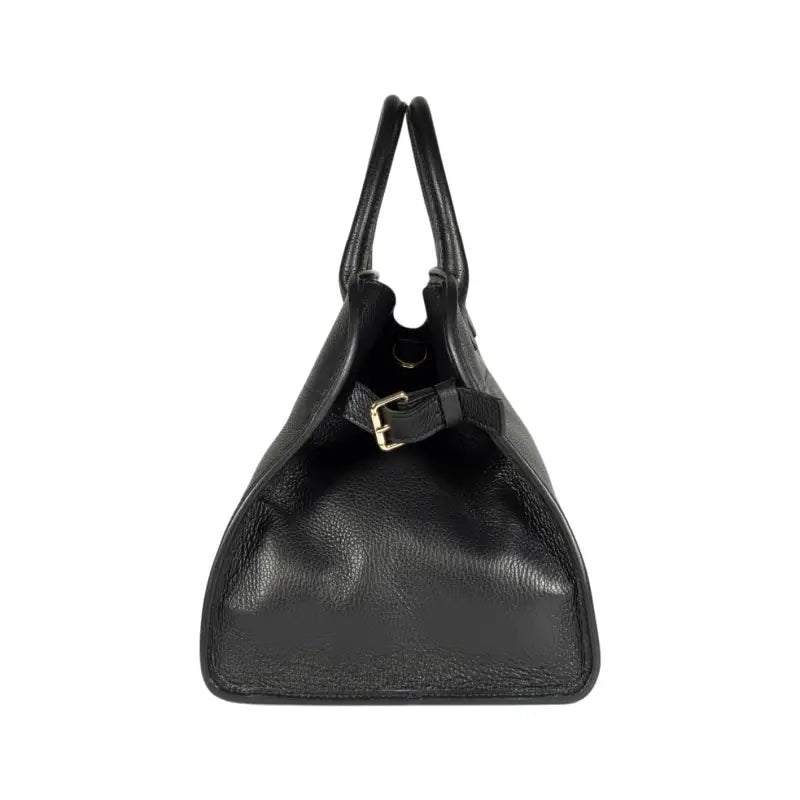 RB1032A | Borsa a Mano Donna FRIDA in Vera Pelle Made in Italy. Accessori in metallo Oro Lucido - Colore Nero - Dimensioni: cm 43 x 29 x 24 + 12 (Luce manici)-2