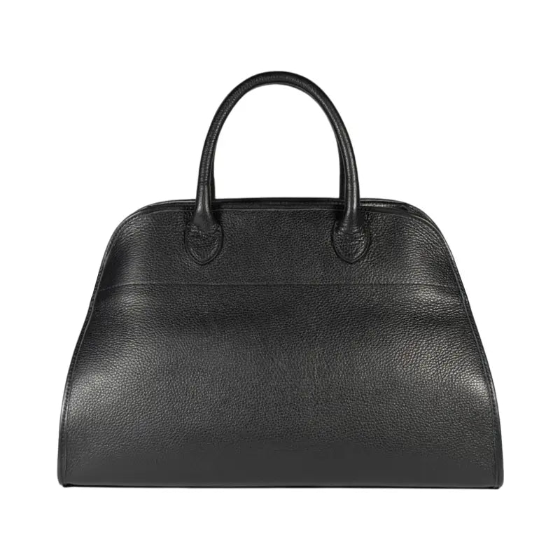 RB1032A | Borsa a Mano Donna FRIDA in Vera Pelle Made in Italy. Accessori in metallo Oro Lucido - Colore Nero - Dimensioni: cm 43 x 29 x 24 + 12 (Luce manici)-4