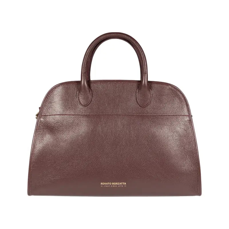 RB1032X | Borsa a Mano Donna FRIDA in Vera Pelle Made in Italy. Accessori in metallo Oro Lucido - Colore Bordeaux - Dimensioni: cm 43 x 29 x 24 + 12 (Luce manici)-0