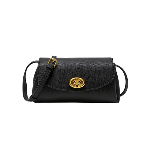 Baguette Twist Lock Leather Shoulder Bag-0