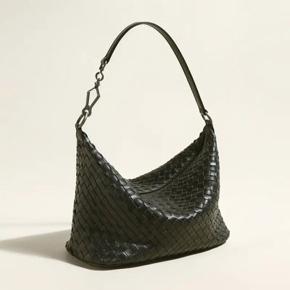 Belmont Black Slouchy Woven Shoulder Bag-1