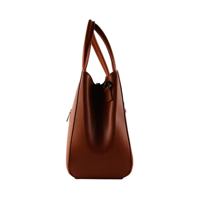 RB1004AM | Borsa a Mano in Vera Pelle Made in Italy con Tracollina removibile e attacchi con moschettoni in metallo Canna di Fucile - Colore Paprica-4