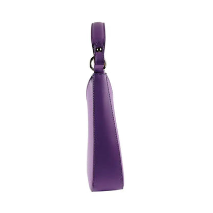RB1013CI | Borsa Donna a spalla e Tracolla removibili in Vera Pelle Made in Italy. Attacchi con moschettoni in metallo Oro Lucido - Colore Lilla-3