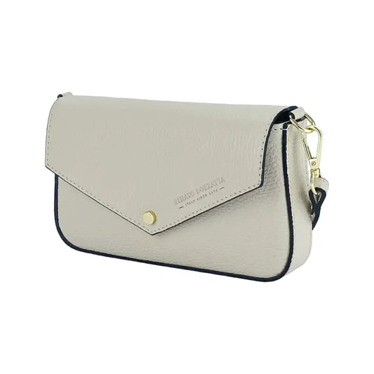 RB1023AB | Borsa piccola a Spalla con Tracolla a catena removibile in Vera Pelle Made in Italy. -0
