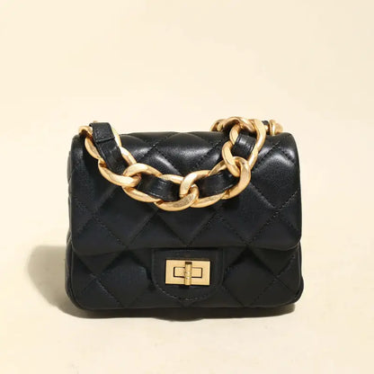 Chunky Chain Leather Strap Satchel-0
