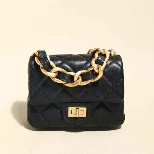 Chunky Chain Leather Strap Satchel-0