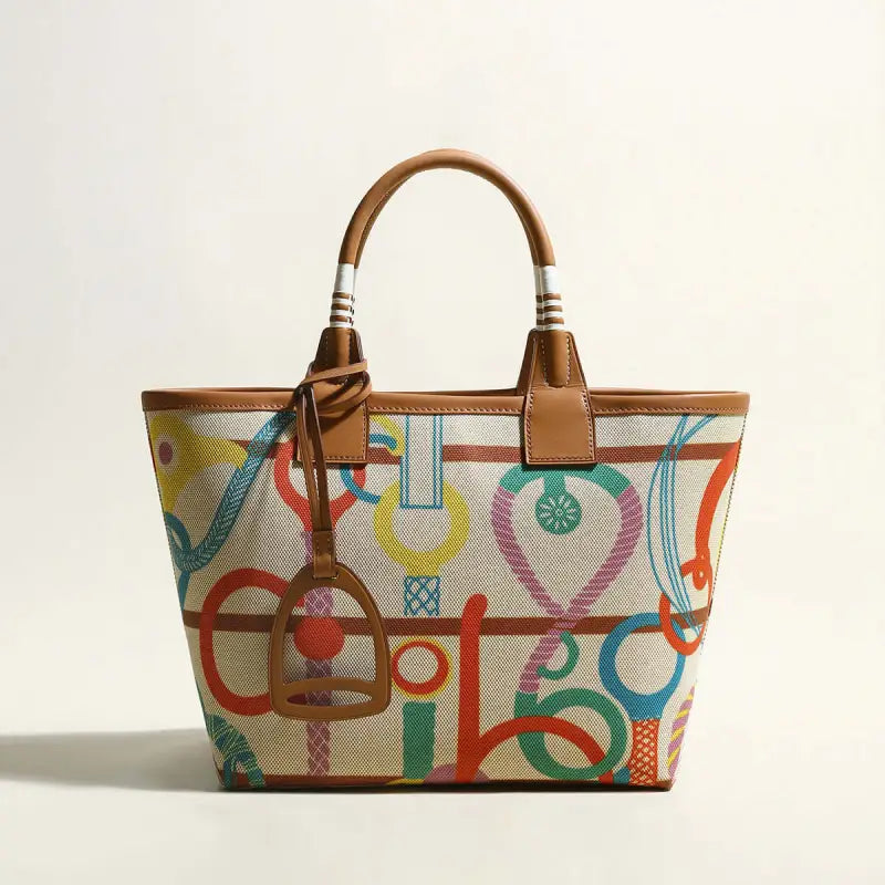 Colorful Abstract Top Handle Bag-3