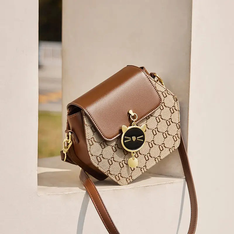 Hexagon Monogram KittyCat Shoulder Bag-2