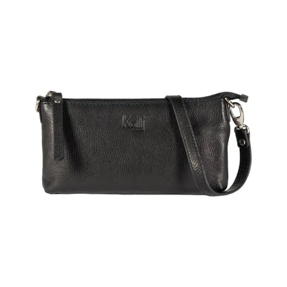 K0013AB | Tracollina Donna in Vera Pelle pieno fiore, con leggera grana. Tracolla removibile. Accessori Nickel Lucido. Colore Nero. Dimensioni: cm 20 x 10,5 x 2. Confezione: Sacchetto Tnt-0