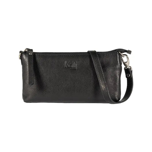 K0013AB | Tracollina Donna in Vera Pelle pieno fiore, con leggera grana. Tracolla removibile. Accessori Nickel Lucido. Colore Nero. Dimensioni: cm 20 x 10,5 x 2. Confezione: Sacchetto Tnt-0