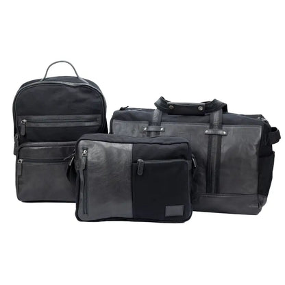 K0024AB | Borsone da Viaggio in Canvas/Vera Pelle, pieno fiore, volanata - Colore Nero. Accessori Nickel Anticato, Chiusura con lampo. Dimensioni: cm 48 x 31 x 22 - Confezione: Sacchetto Tnt-4