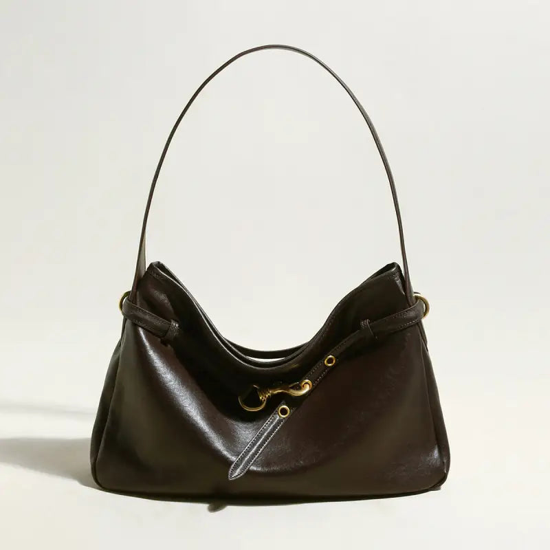 Mediun Slouchy Leather Shoulder Bag-6