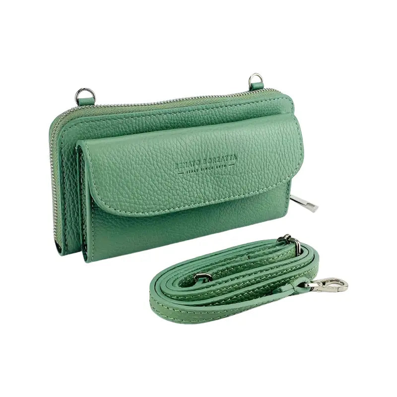 Women's Wallet with Cell Phone Holder - Leather 