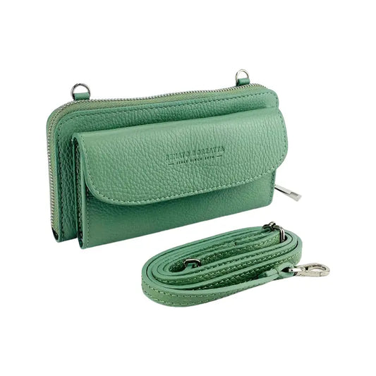 Women's Wallet with Cell Phone Holder - Leather 