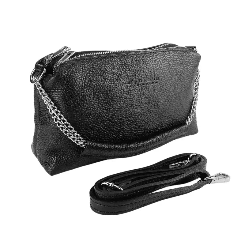 RB1025A  | Borsa Donna a Mano con doppia lampo in Vera Pelle Made in Italy.-0