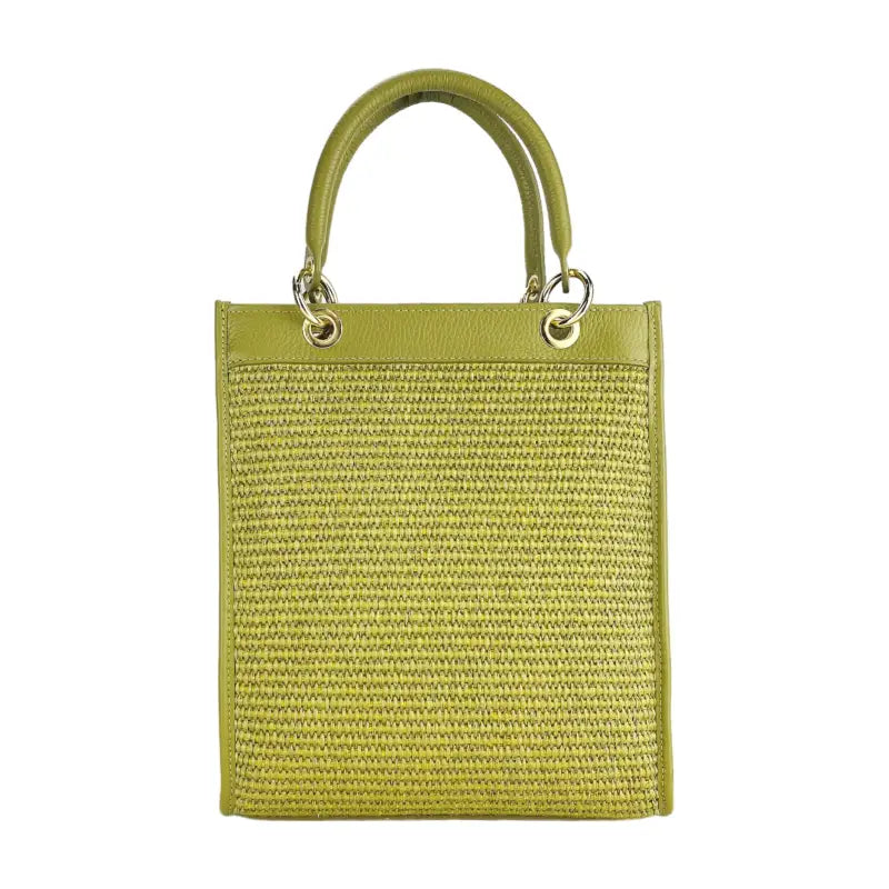 RB1026CM  | Borsa Donna a mano verticale in Vera Pelle e Paglia Made in Italy. -4