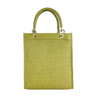 RB1026CM  | Borsa Donna a mano verticale in Vera Pelle e Paglia Made in Italy. -4