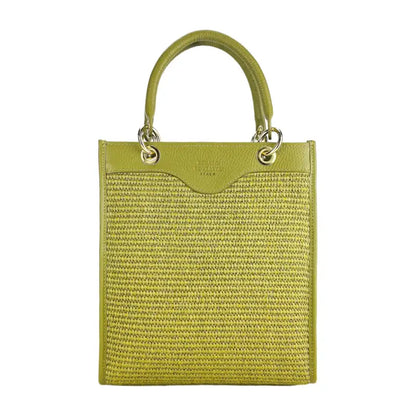 RB1026CM  | Borsa Donna a mano verticale in Vera Pelle e Paglia Made in Italy. -1
