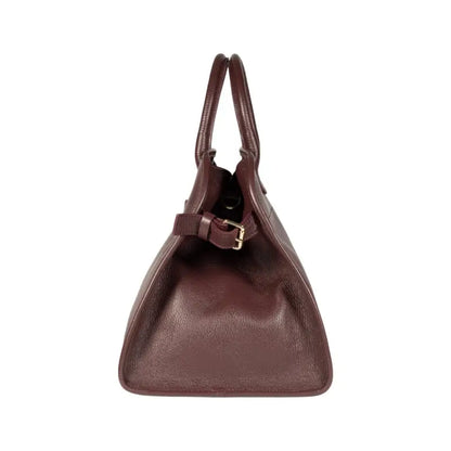 RB1032X | Borsa a Mano Donna FRIDA in Vera Pelle Made in Italy. Accessori in metallo Oro Lucido - Colore Bordeaux - Dimensioni: cm 43 x 29 x 24 + 12 (Luce manici)-2