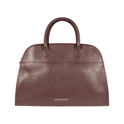 RB1032X | Borsa a Mano Donna FRIDA in Vera Pelle Made in Italy. Accessori in metallo Oro Lucido - Colore Bordeaux - Dimensioni: cm 43 x 29 x 24 + 12 (Luce manici)-0