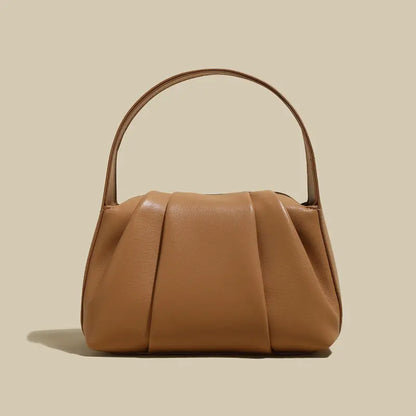 Ruched Leather Handbag-0