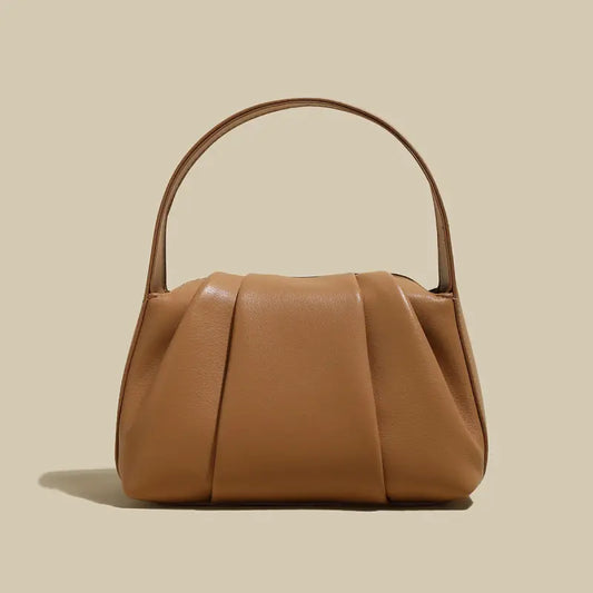 Ruched Leather Handbag-0