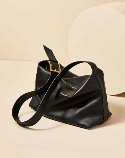 Sleek Retro Leather Tote Bag-4