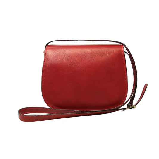 Women's shoulder bag in full grain calfskin  -Red-0